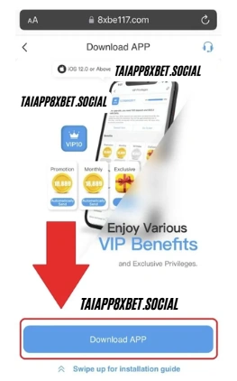 Chấp nhận thông báo tải xuống để tiến hành cài đặt app 8xbet trên thiết bị của bạn